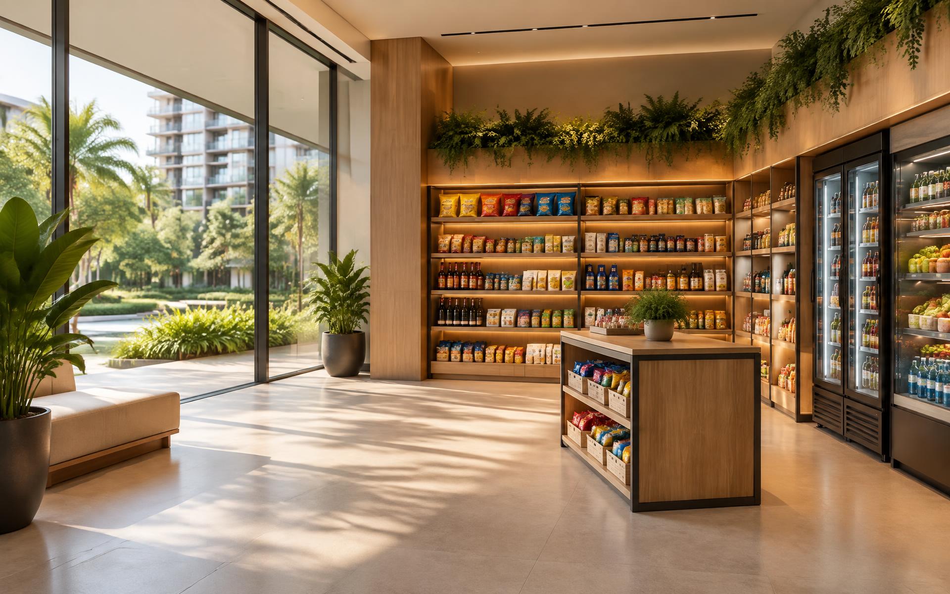 Mercado autônomo HonestBox em um condomínio moderno